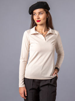 Лонгслив поло женский КФ101 Бежевый от фабрики Спортсоло