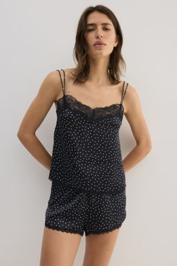 Pijama de sat?n con ribetes de encaje - H&m фото 7