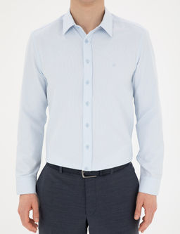 A__k Mavi Slim Fit Arm_rl_ Uzun Kollu G_mlek