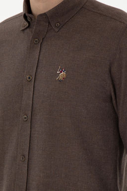 Мужская базовая рубашка кокосового цвета с длинным рукавом Неожиданная скидка в корзине - U.s. polo assn фото 7