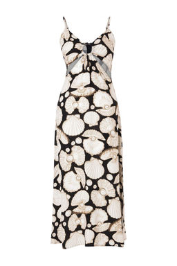 Deniz Kabugu Desenli Dokuma Cut Out Detayl? Maxi Plaj Elbise TBESS24EL00127 - Trendyolmilla фото 4