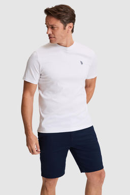 Erkek Beyaz Regular Fit Bisiklet Yaka Basic Ti__rt