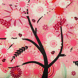 Наволочка декоративная на молнии 43х43см "Дерево любви" плотная ткань под лен, 100% полиэстер (Китай)