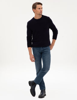 Lacivert Slim Fit Bisiklet Yaka Triko Kazak - Pierre cardin фото 4