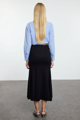 TRENDYOLMILLA Bordo Midi Esnek Orme Bal?k Etek TWOAW25ET00107  фото 5