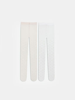 Puantiyeli K?z Bebek K?lotlu ?orap 2li