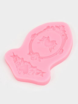 Молд для заливки Сердца, рамка, лепнина, силикон, 12.5?8.2?1.1 см, МИКС