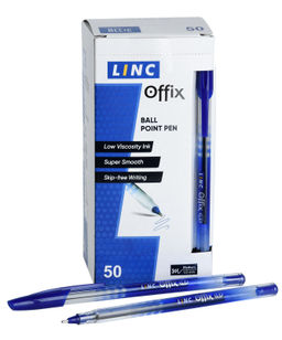 Цена за 5 шт.Ручка шариковая одноразовая LINC Offix 1 мм синяя