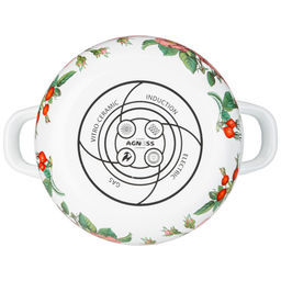 КАСТРЮЛЯ AGNESS ЭМАЛИРОВАННАЯ С ЭМАЛ.КРЫШКОЙ СЕРИЯ ШИПОВНИК, 2.0 Л, 18*11 СМ  фото 4