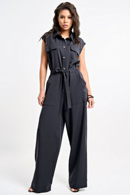 Комбинезон с брюками деловой офисный черный