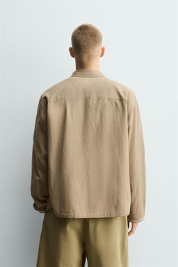 CAMISA ALGOD?N - LINO BORDADOS / Arena - Zara фото 3