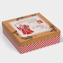 Коробка сборная Новогодняя почта, 26 х 26 х 8 см