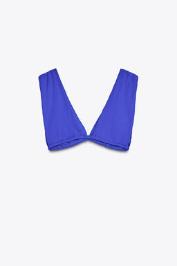 RIBBED WIDE STRAP BIKINI TOP - Zara фото 8