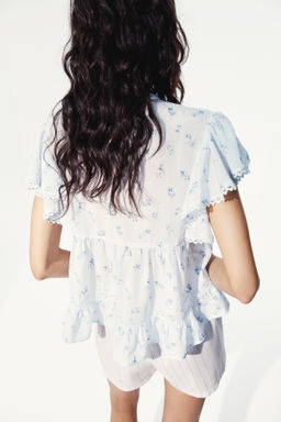 Blusa con inserciones de encaje - H&m фото 7