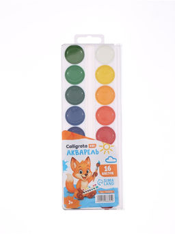 Акварель Calligrata kids 16 цветов, пластик