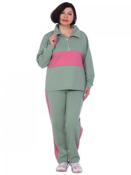 К0886 Костюм женский футер-лайкра оливковый