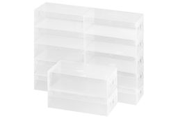 Набор 12 коробок для хранения женской обуви 30*18*10 см Прозрачные складные с откидной крышкой - Elan gallery фото 3