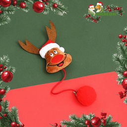 Игрушка-дразнилка для кошек Лось-красный нос, с бубенчиком - Пижон фото 6