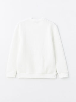 Bisiklet Yaka Uzun Kollu Erkek Dokulu Sweatshirt - Waikiki фото 2