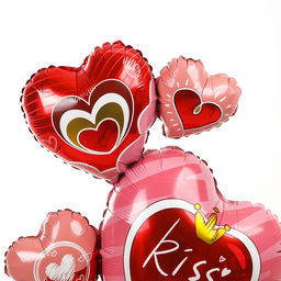 Воздушный шар фольгированный 61" «Сердца для любимой», на подставке