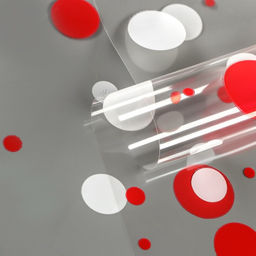 Пленка для цветов "Конфетти" красный+белый 0,7 х 8.2 м, 40мкм