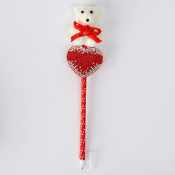 Цена за 12 шт. Ручка Сердце с мишкой, синие чернила - Simaland фото 3