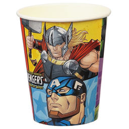 Цена за 10 шт. Стакан бумажный "С Днем Рождения!", 250 мл, Мстители