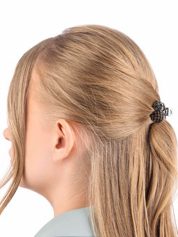 Цена за 6 шт. Крабик для волос «Оливия», вишенки, 2.5 см, чёрный