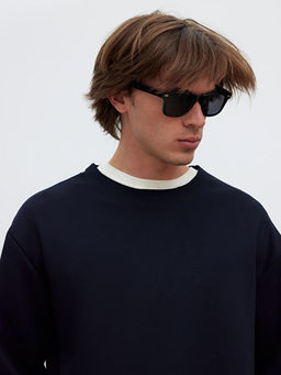 Bisiklet Yaka Erkek Sweatshirt