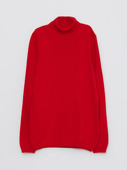 Bal?k?? Yaka Basic Uzun Kollu K?z ?ocuk Triko Kazak