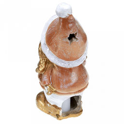 Скульптура-фигура для сада из полистоуна Снеговичок с елочкой 12х23см (Россия) - Домашняя мода фото 2