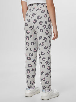 Брюки для девочек серые с леопардовым принтом - Mark formelle фото 2
