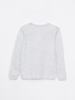 Bisiklet Yaka Desenli Pul ??lemeli Uzun Kollu K?z ?ocuk Triko Kazak - Waikiki фото 2