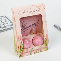 Подарочный набор, блокнот А6.32 листа, ручка, бурлящий шар 40 г (2 шт.) С 8 марта! - Artfox фото 9