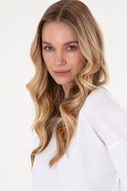 Kad_n Beyaz Oversize Bisiklet Yaka Ti__rt Sepette S_rpriz _ndirim - U.s. polo assn фото 2