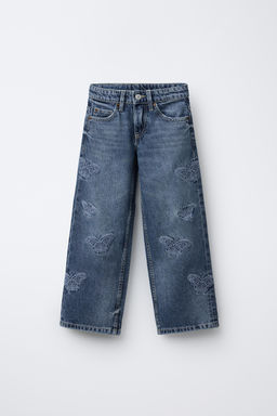 WIDE-LEG JEANS WITH BUTTERFLIES