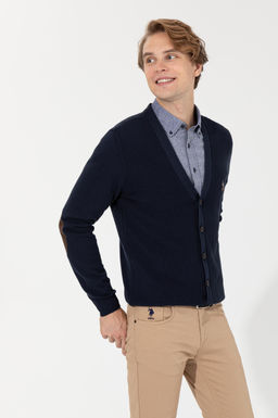 Мужской темно-синий базовый трикотажный кардиган Неожиданная скидка в корзине - U.s. polo assn фото 9