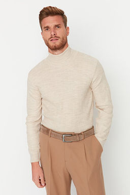 Bej Regular Fit Bal_k__ Yaka Triko Kazak TMNAW21KZ2502