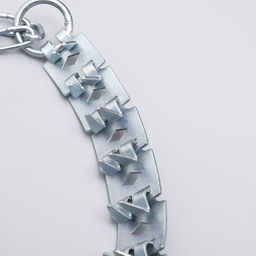 Ошейник строгий пластинчатый, цинк, 60 х 2,7 см - Пижон фото 3