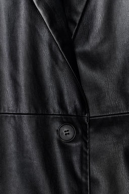 FAUX LEATHER COAT WITH DETACHABLE COLLAR - Zara фото 5