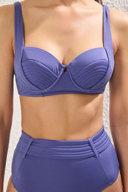 TRENDYOLMILLA Mavi Balkonet Nervurlu Regular Bikini Tak?m? TBESS25BT00143  фото 11