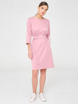 Платье с принтом на рукаве