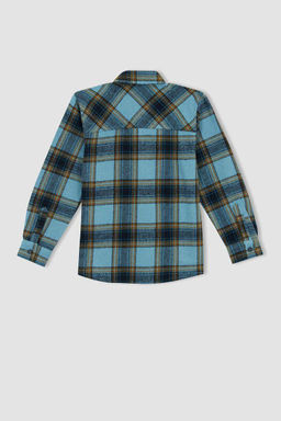 Фланелевая рубашка с длинным рукавом для мальчика - Defacto фото 9