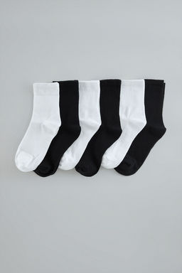 Beyaz Unisex 6l? Pamuklu Kolej-Tenis-Orta Boy Corap TEDAW25CO00007