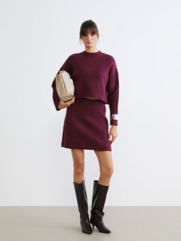 Beli Lastikli Triko Mini Etek