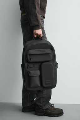RUBBERISED MULTI-POCKET BACKPACK - Zara фото 11