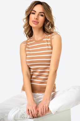 Женский вязаный топ в полоску Happy Fox  фото 29