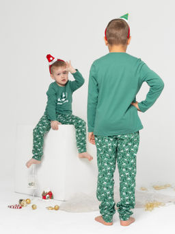 Пижама детская кулирка с брюками "БЭМБИ" ЗЕЛЕНЬ