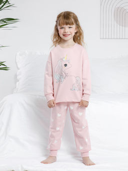 К 1567/розовый жемчуг,сердечки пижама дет