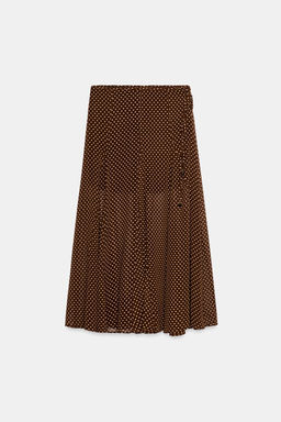 FALDA MIDI LUNARES / Marr?n / Crudo - Zara фото 6